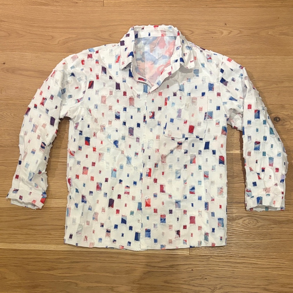 Abstract Pattern Men's Casual Button Down Shirt